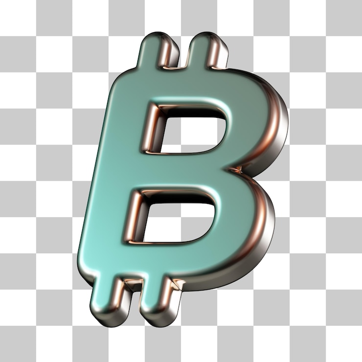 PSD 3d-symbol für die bitcoin-währung
