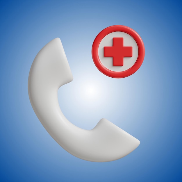 3D-Symbol für Krankenhausanruf