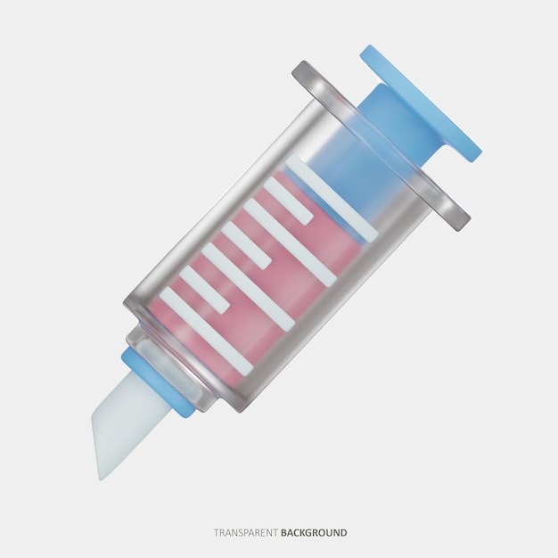 PSD 3d-symbol für medizinische spritze