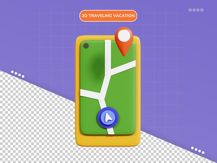 PSD 3d-symbol für mobile karte