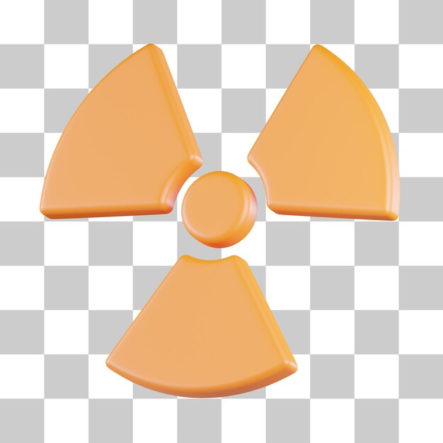 3D-Symbol für nukleares radioaktives Zeichen