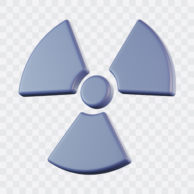 3D-Symbol für nukleares radioaktives Zeichen