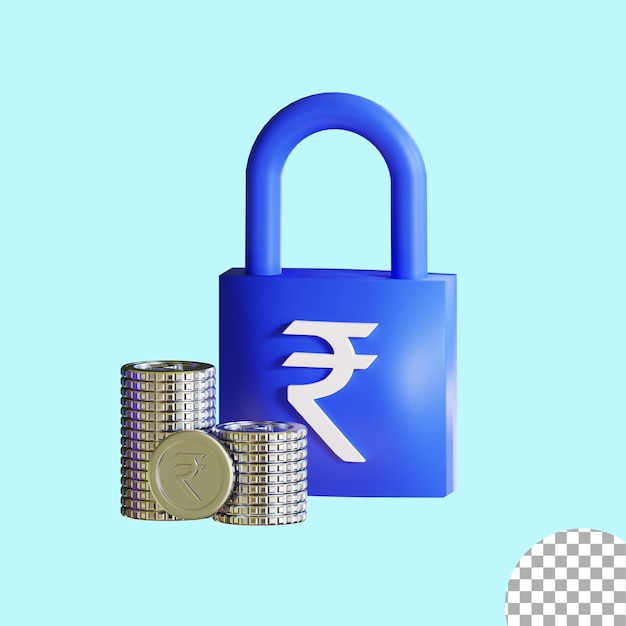 3d-symbol für sicheres geld