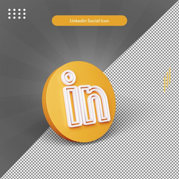 3d-symbol für soziale netzwerke von linkedin