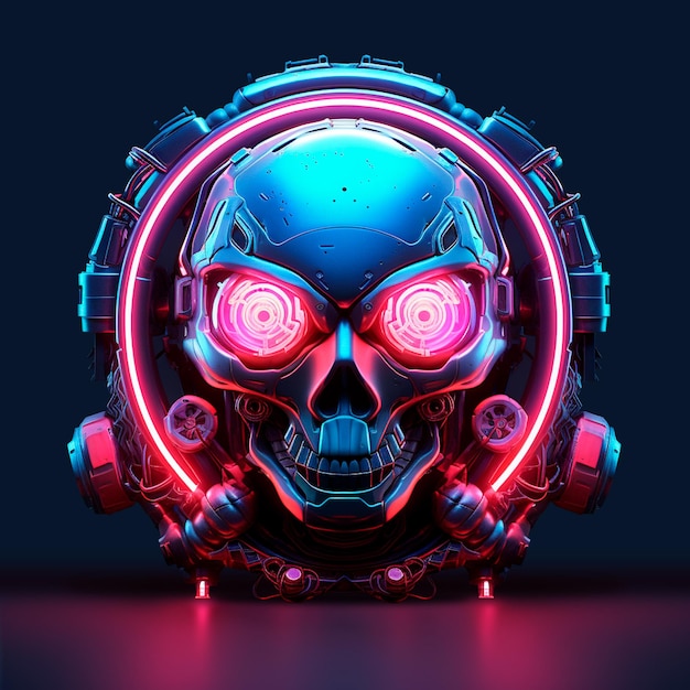 PSD 3d-symbol für spieldesign neon-cyberpunk