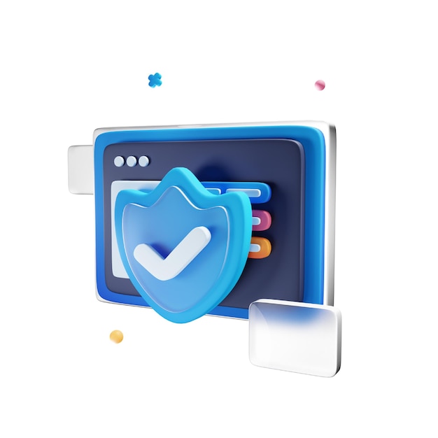 3D-Symbol für Websicherheit für Cybersicherheit