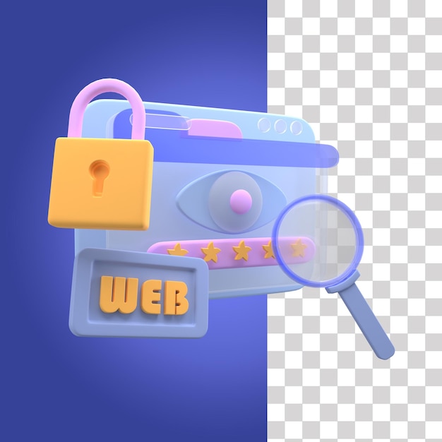 3d-symbol für websicherheit