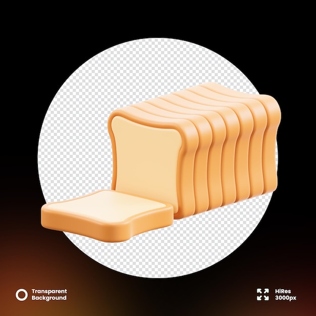 3D-Symbol für Weißbrot