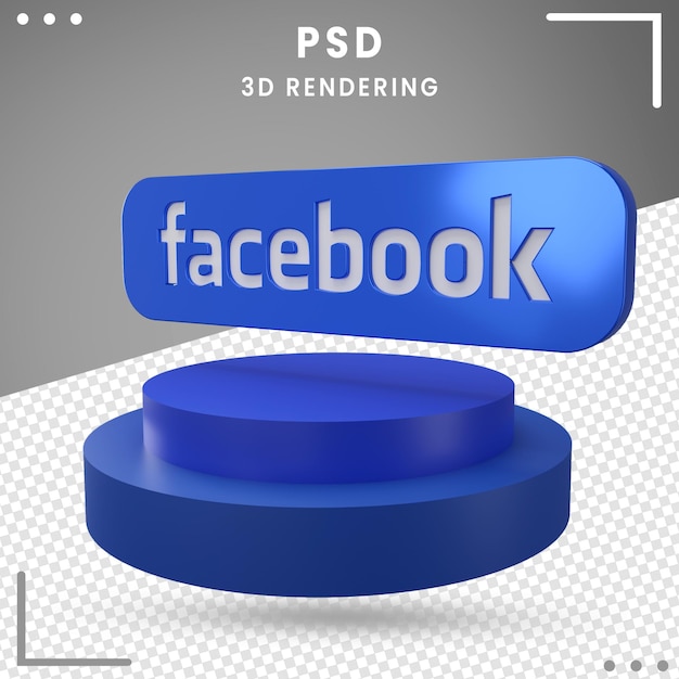 3d-symbol gedrehtes logo facebook 3d-rendering