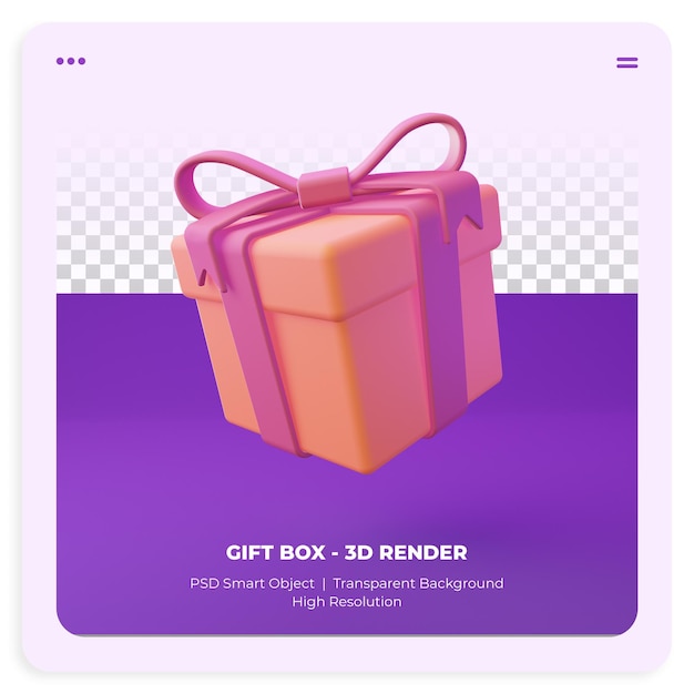 3d symbol gelbe geschenkbox auf transparentem hintergrund isoliert