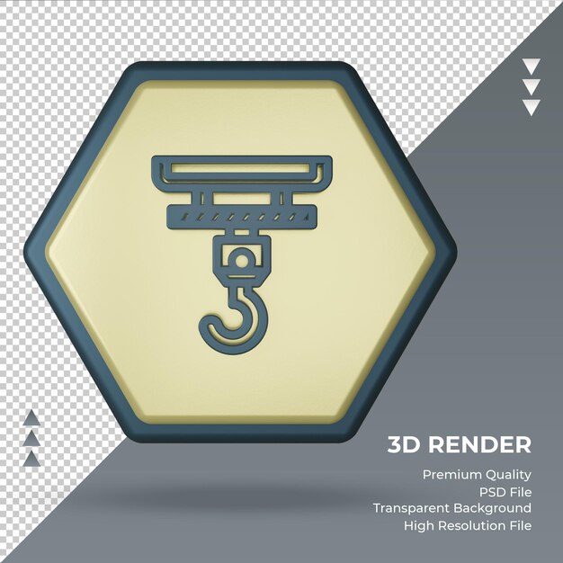 3d-symbol haken fabrikschild rendering vorderansicht