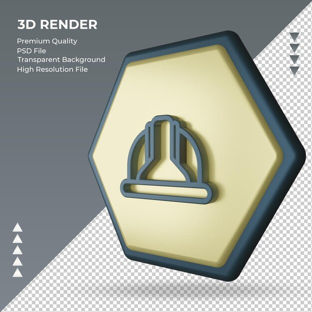 3D-Symbol Helm Fabrik Schild Rendering rechte Ansicht
