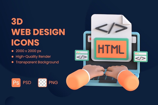 3D-Symbol Illustration Auszeichnungssprache