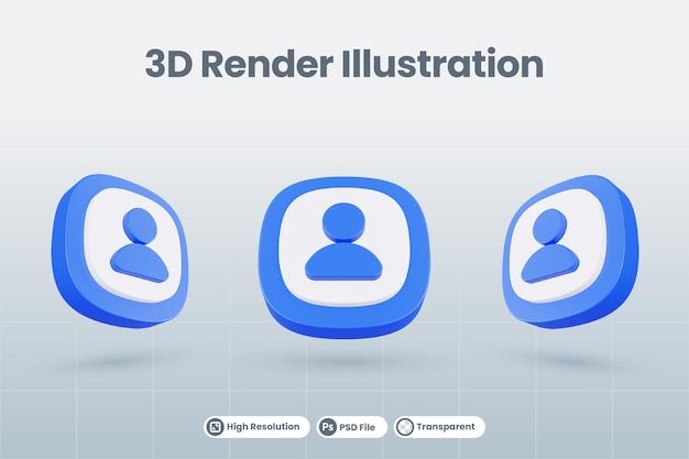 3D-Symbol Illustration Benutzerprofil Personen isoliert