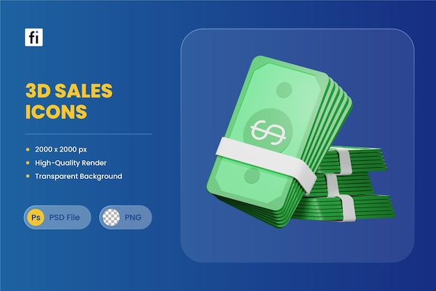 3D-Symbol Illustration Geld
