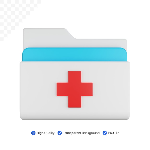 3d-symbol illustration medizinischer ordner