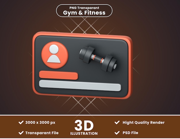 3d-symbol illustration mitgliedschaft im fitnessstudio