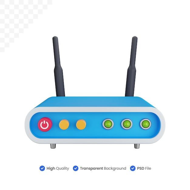 PSD 3d-symbol illustration router wireless