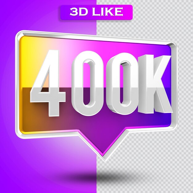 3d-symbol instagram 400k follower rendern