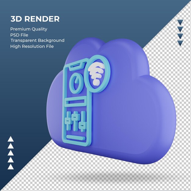 3D-Symbol Internet Cloud Konfigurationen Zeichen Rendering rechte Ansicht