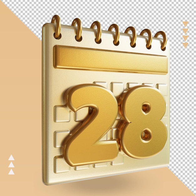 3D-Symbol Kalender achtundzwanzig Wiedergabe der linken Ansicht