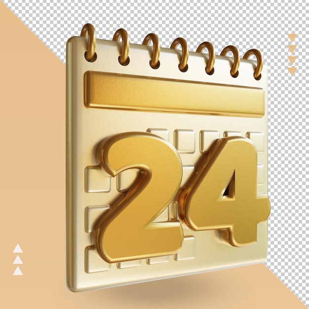 3d-symbol kalender vierundzwanzig wiedergabe der linken ansicht