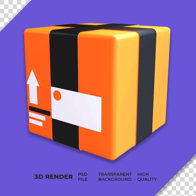 PSD 3d-symbol lieferbox-konzept