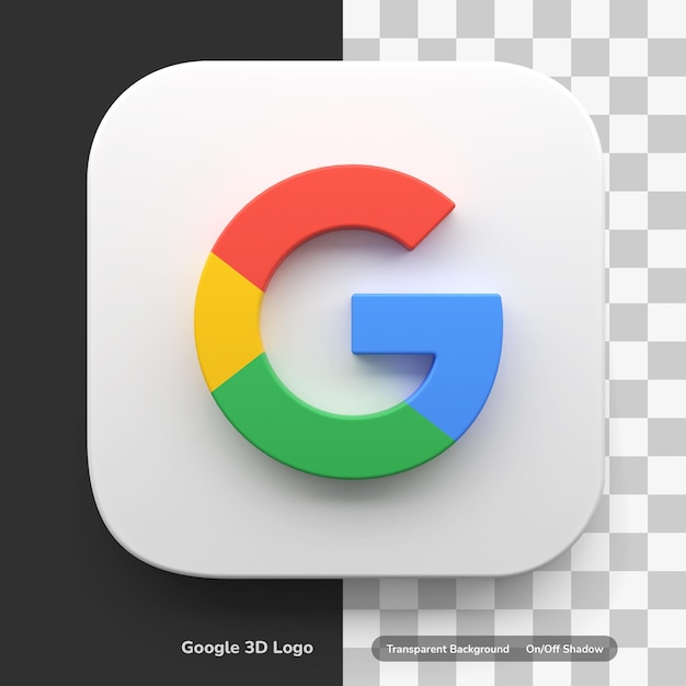 PSD 3d-symbol-logo des google-konto-apps im runden eckquadrat