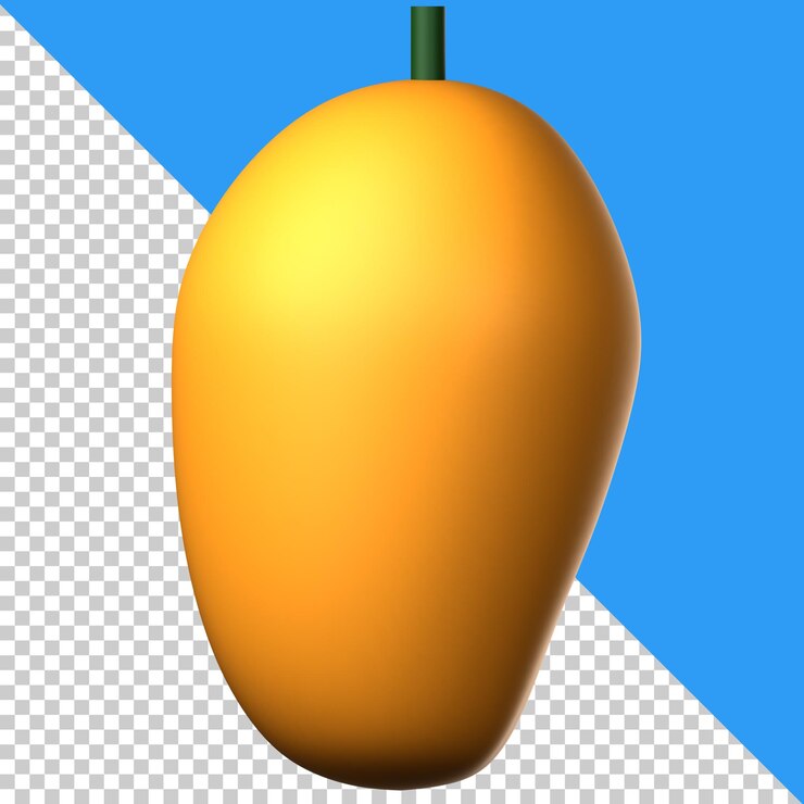 PSD 3d-symbol manggo isoliert auf dem transparenten hintergrund