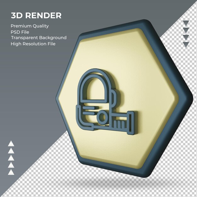 3d-symbol maßband fabrikschild rendering rechte ansicht