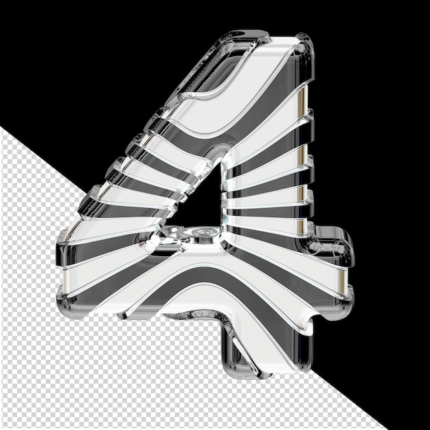 3d-symbol mit einer zebra farbnummer 4