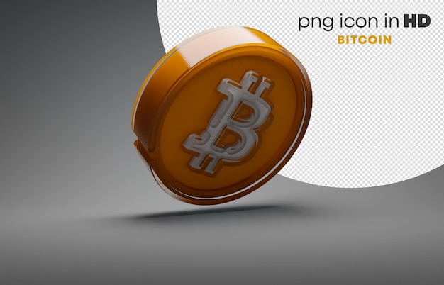 3D-Symbol mit transparentem Hintergrund - Bitcoin (rechts unten)