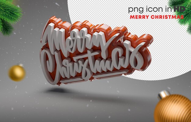 3D-Symbol mit transparentem Hintergrund - Frohe Weihnachten (links-unten)