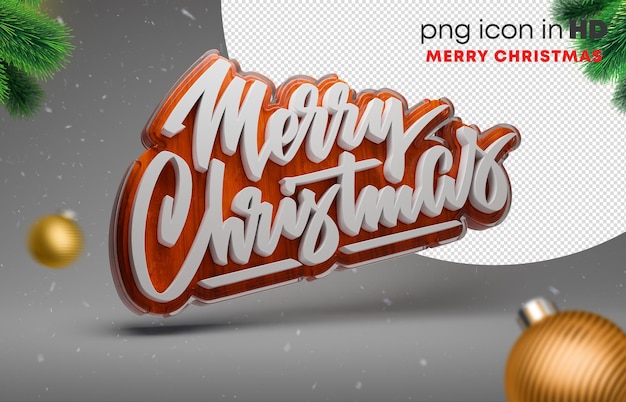 3D-Symbol mit transparentem Hintergrund - Frohe Weihnachten (rechts)