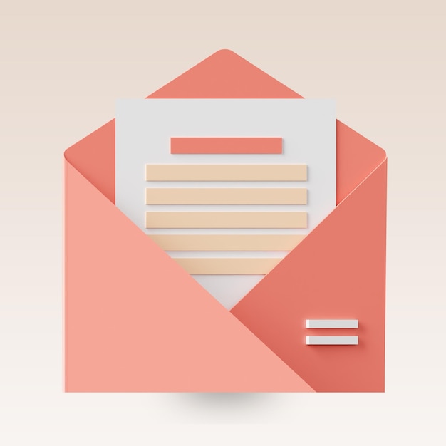 PSD 3d-symbol oder e-mail-objekt