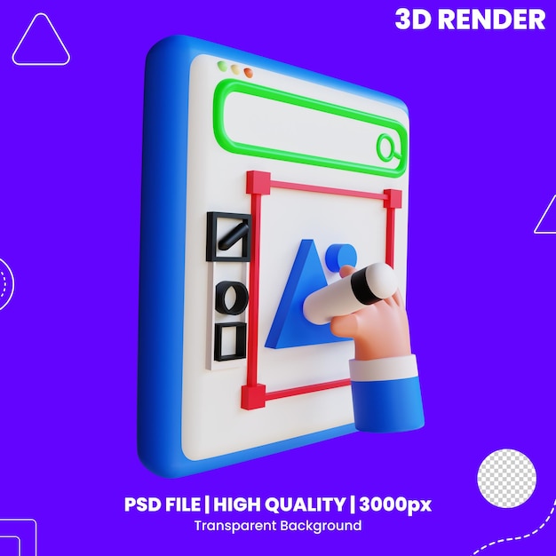 PSD 3d-symbol online-grafikentwurf