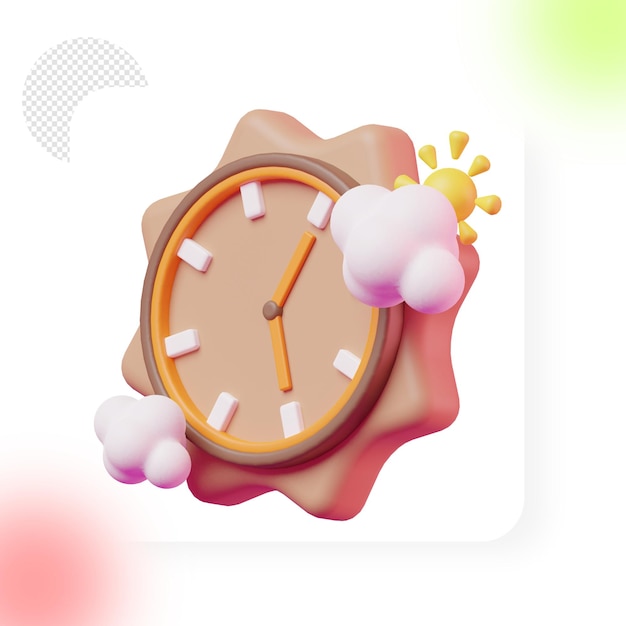 3D-Symbol Ramadan - Uhrensymbol, Sahur und Iftar