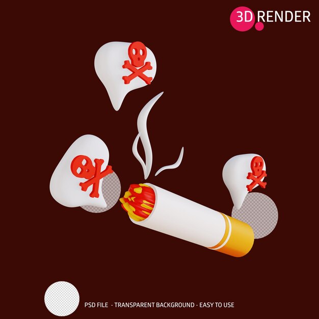 PSD 3d-symbol rauchen gefährlich