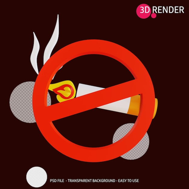 3D-Symbol Rauchen verboten