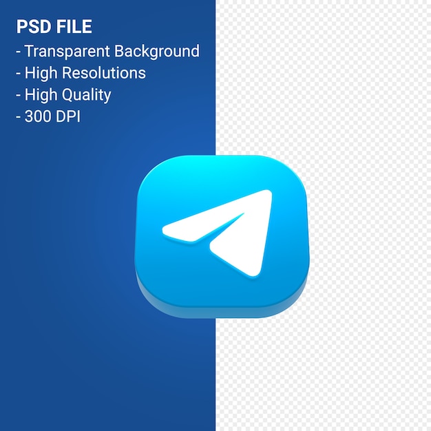 3d-symbol-rendering des telegrammlogos isoliert