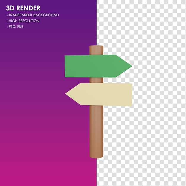 PSD 3d-symbol richtungstafel