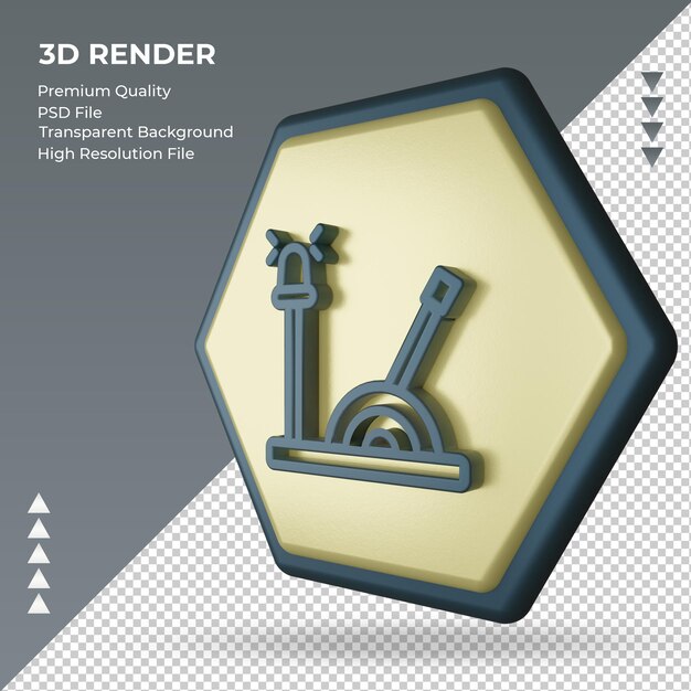 3D-Symbol Schalter Fabrikschild Rendering rechte Ansicht