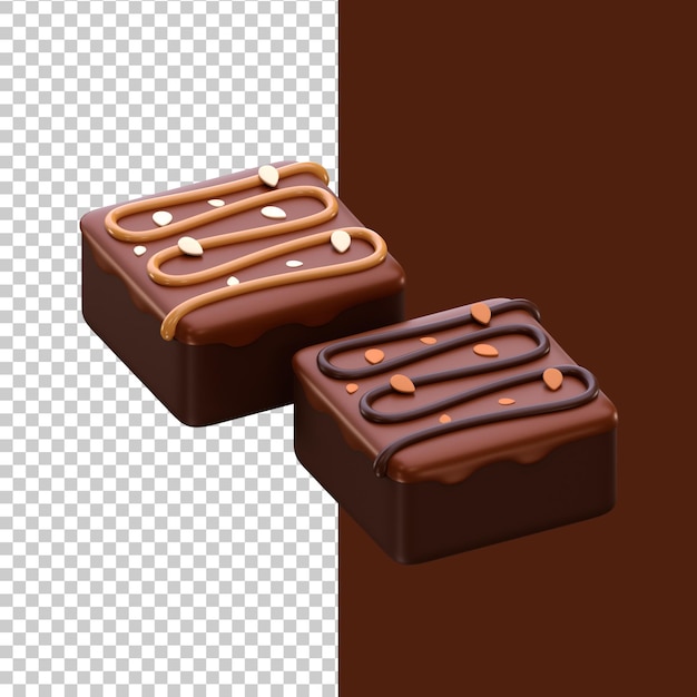 3d-symbol schokoladen-brownies