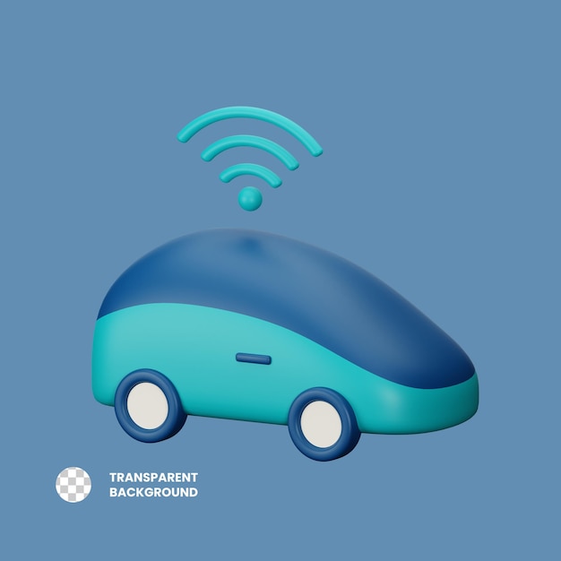 3D-Symbol Smart-Auto isoliert auf dem transparenten Hintergrund