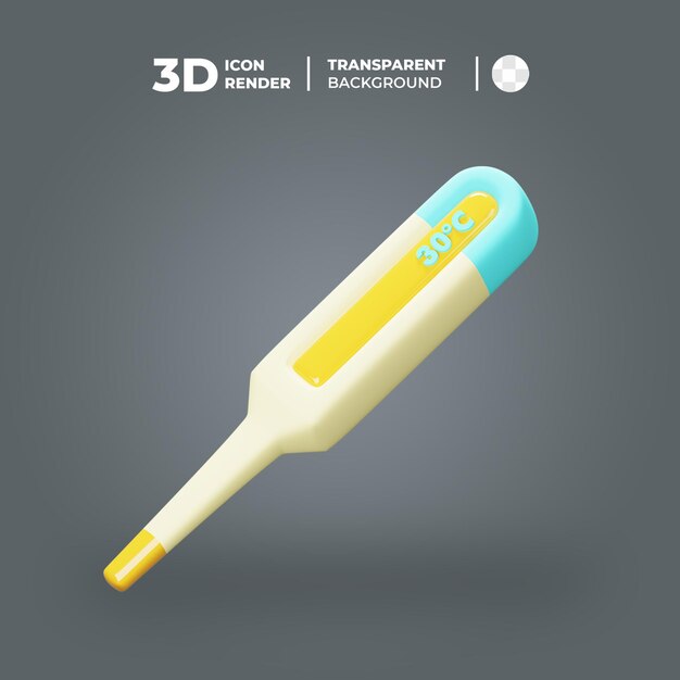 PSD 3d-symbol thermometer in blau und gelb