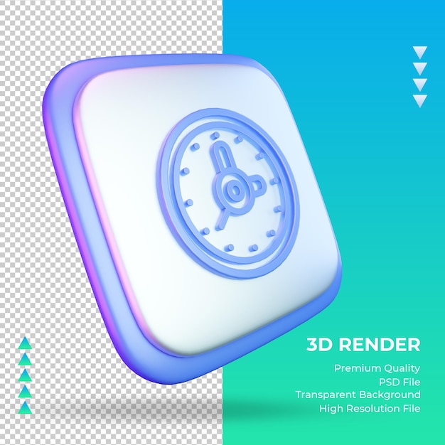3d-symbol universität uhrzeichen rendering linke ansicht