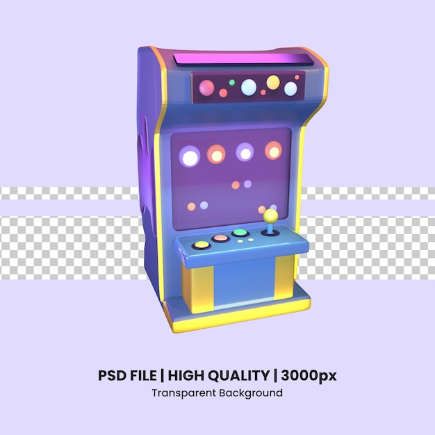 3D-Symbol Videospiel-Arcade-Automat isoliert auf dem transparenten Hintergrund gerendert