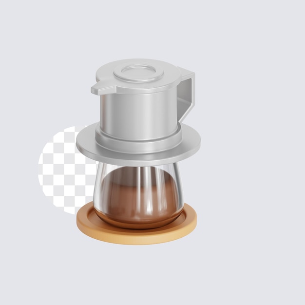 3D-Symbol vietnamesischer Tropfkaffee zum Kaffeebrühen