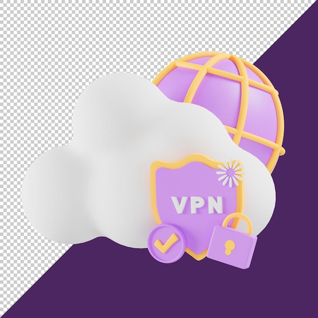 PSD 3d-symbol vpn-sicherheitswolke