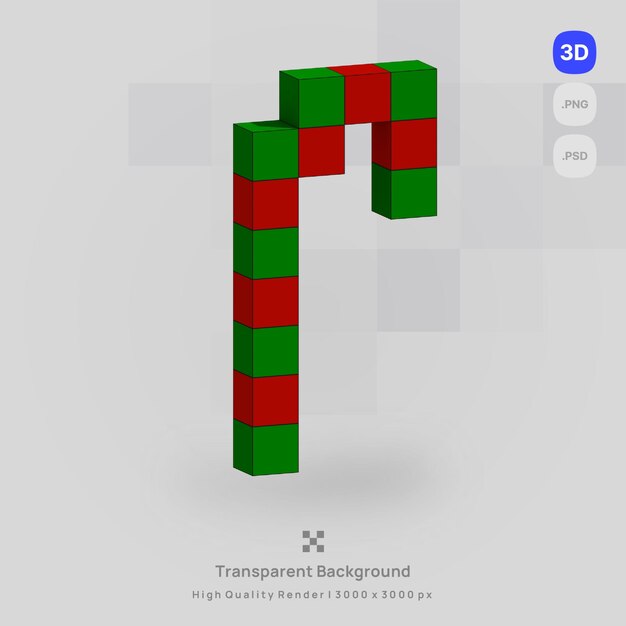 3d-symbol weihnachts-voxel-illustrationskonzept-symbol